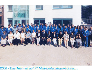 2000 &ndash; Das Team ist auf 71 Mitarbeiter angewachsen